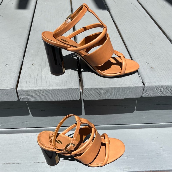 Franco Sarto Ollieglad Camel Strappy Heel Size 8 - Picture 4 of 10